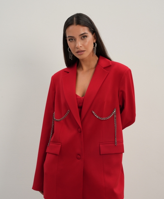 Жакет с цепью (красный)