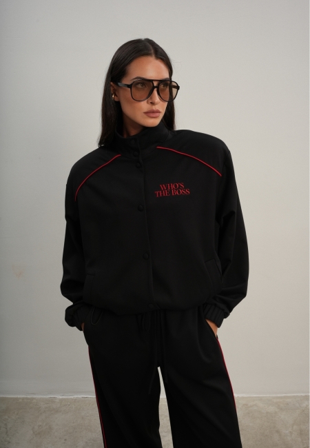 Бомбер на кнопках (черный)