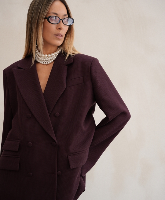 Жакет с ассиметричным низом рубчик (бургунди)