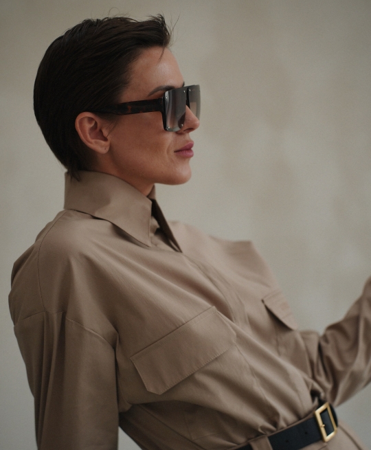 Рубашка "Кто тут босс" (беж)