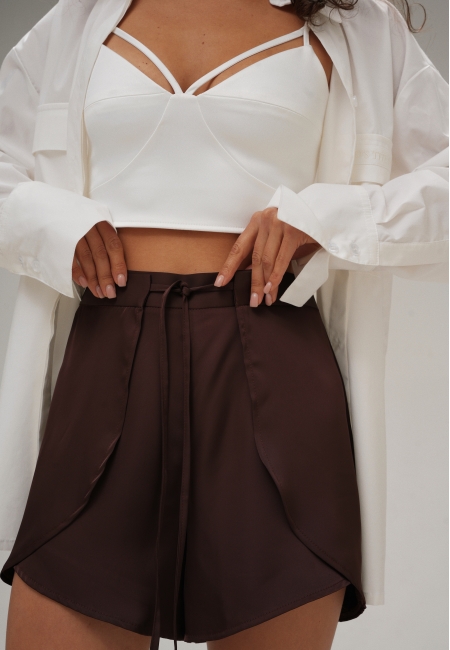 Шорты шёлковые (шоколадный)