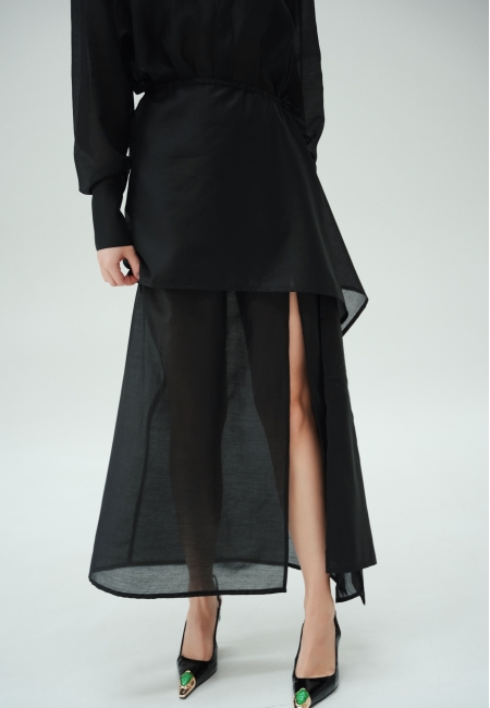 Юбка полупрозрачная (черный)