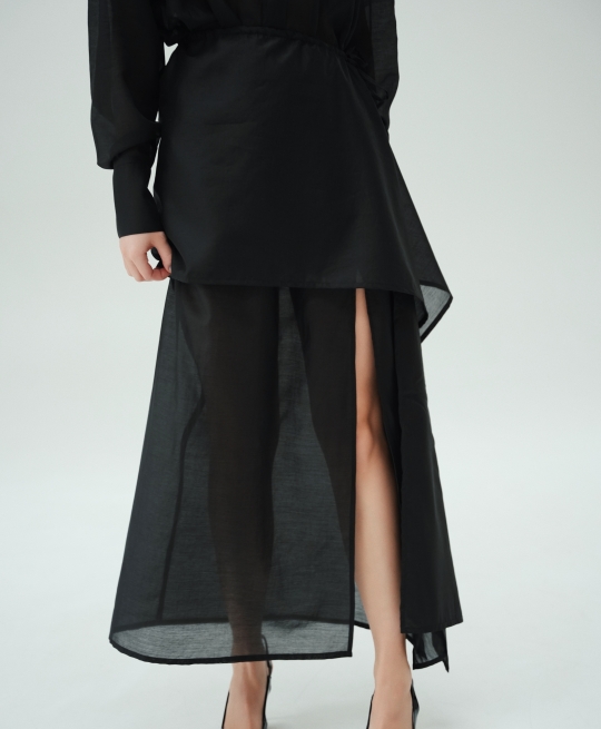 Юбка полупрозрачная (черный)