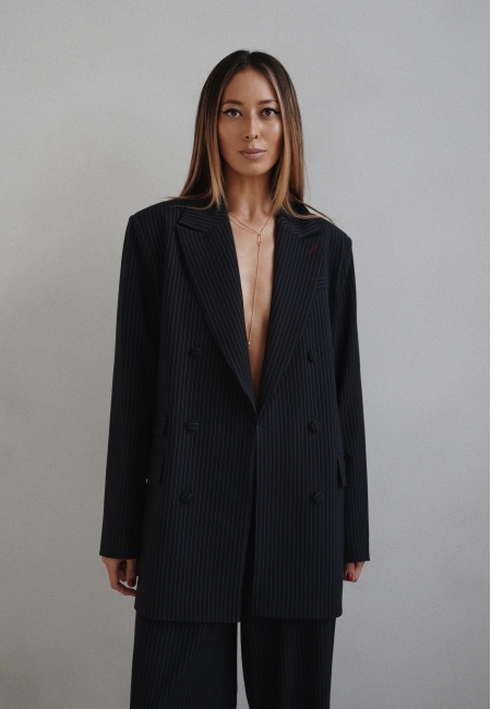Жакет в полоску "Office boss" (синий)