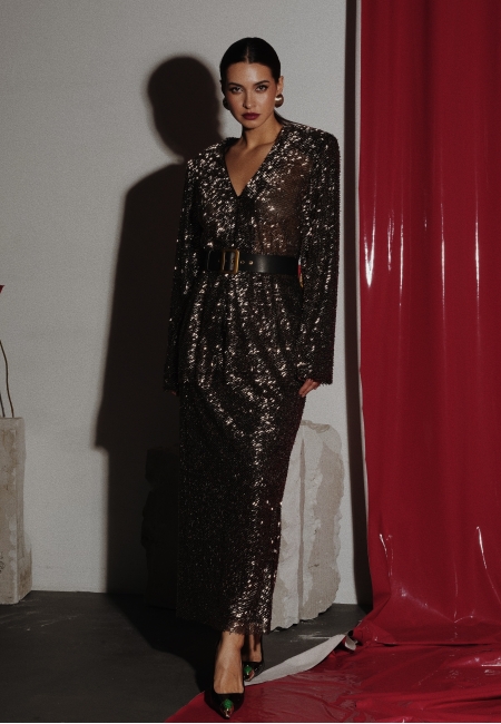 Юбка скрученные пайетки DIVA (gold)