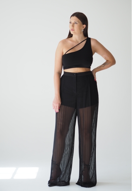 Брюки сетка (черный)