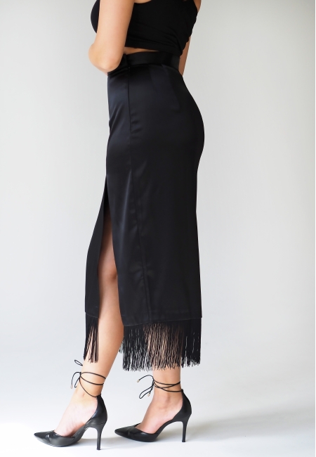 Юбка с бахромой (черный)