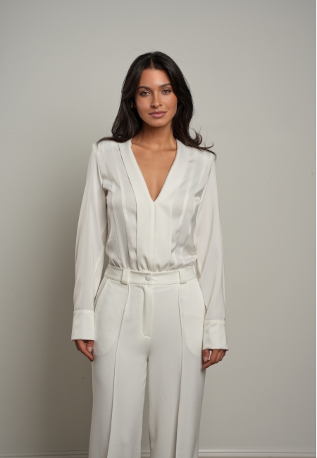 Блуза-боди шелковая (айвори)