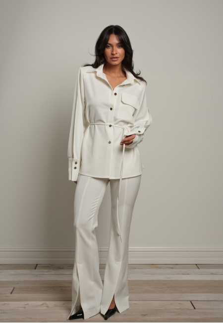 Рубашка прямого кроя (айвори)