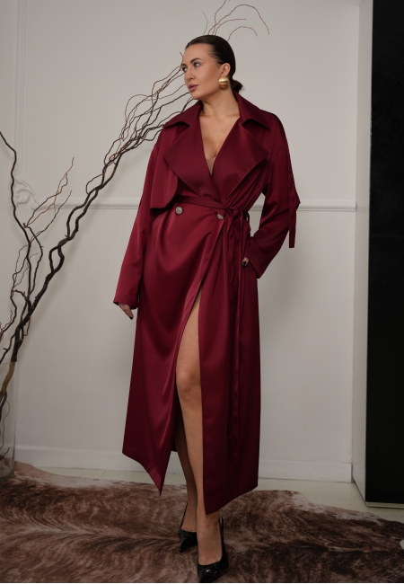 Платье-тренч (бордо)