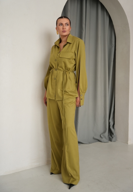 Рубашка из костюмной ткани (лайм)